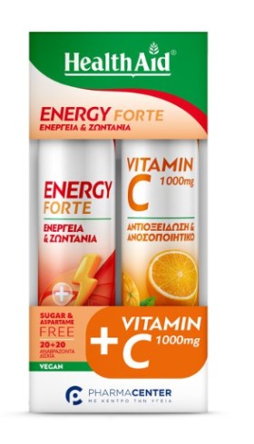 Health Aid Energy Forte 20 Αναβράζοντα Δισκία +Δώρο Vitamin C 1000mg