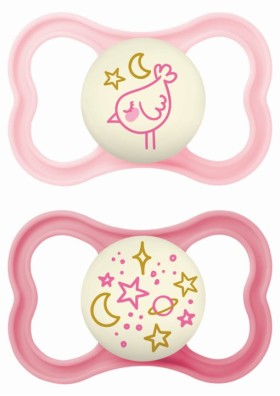 MAM Πιπίλα Supreme Night Σιλικόνης 6-16 Μηνών Ροζ-Μωβ