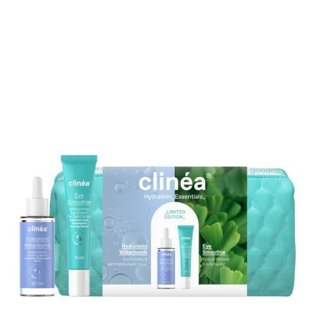 Clinea Hydration Essentials Serum Hyaluronic Waterbomb 30ml & Κρέμα Ματιών Eye Smoothie 15ml Promo Pack