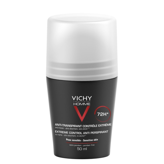Vichy Homme 72h Deodorant Roll-on for extreme anti-perspirant για Έντονη Εφίδρωση 50ml