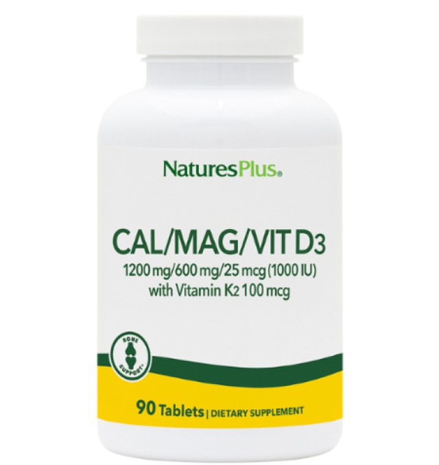 Natures Plus Cal/Mag/VitD3 & K2 90tabs