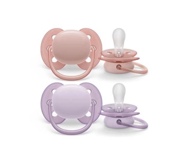Philips Avent Πιπίλα Σιλικόνης Ultra Soft 6-18m Ροζ-Μωβ