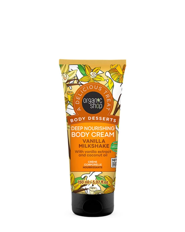 Natura Siberica Organic Shop Body Desserts Vanilla Milkshake Deep Nourishing Body Cream 150ml
