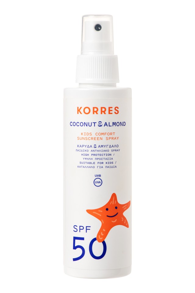 Korres Παιδικό Αντηλιακό Spray SPF50 Για Πρόσωπο & Σώμα Καρύδα & Αμύγδαλο 150ml