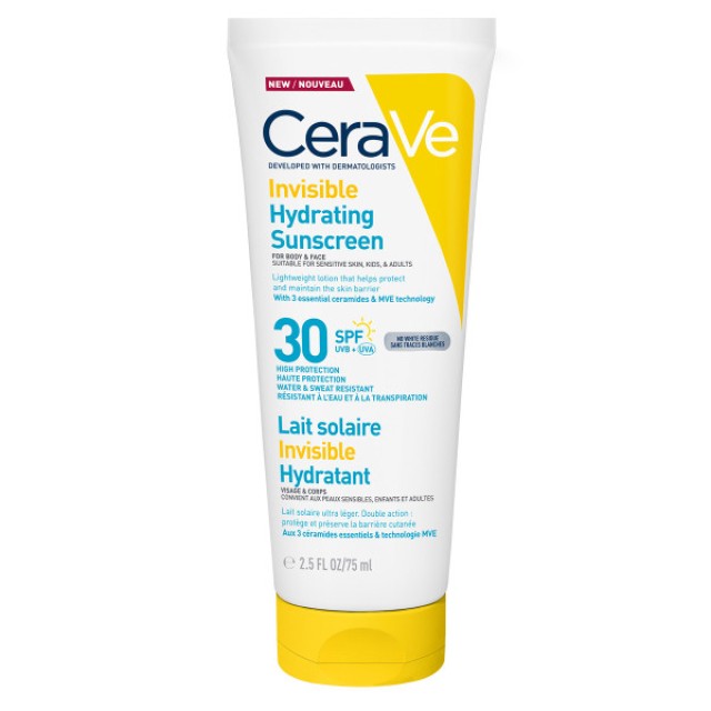 Cerave Invisible Hydrating SPF30 Αντηλιακό για Πρόσωπο και Σώμα 75ml