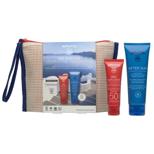 Apivita Bee Sun Safe Anti-Spot & Anti-Age Tinted Κρέμα Προσώπου Κατά των Πανάδων & των Ρυτίδων με Χρώμα SPF50 Promo Pack