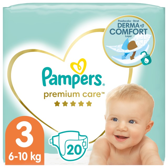 Pampers Premium Care Πάνες No3 (6-10kg) 20τμχ