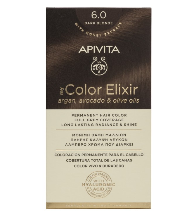 Apivita My Color Elixir Μόνιμη Βαφή Μαλλιών 6.0 Ξανθό Σκούρο