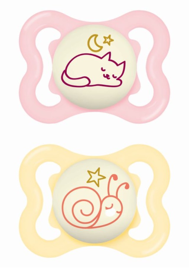 MAM Πιπίλα Supreme Night Σιλικόνης 2-6 Μηνών Ροζ-Κίτρινη