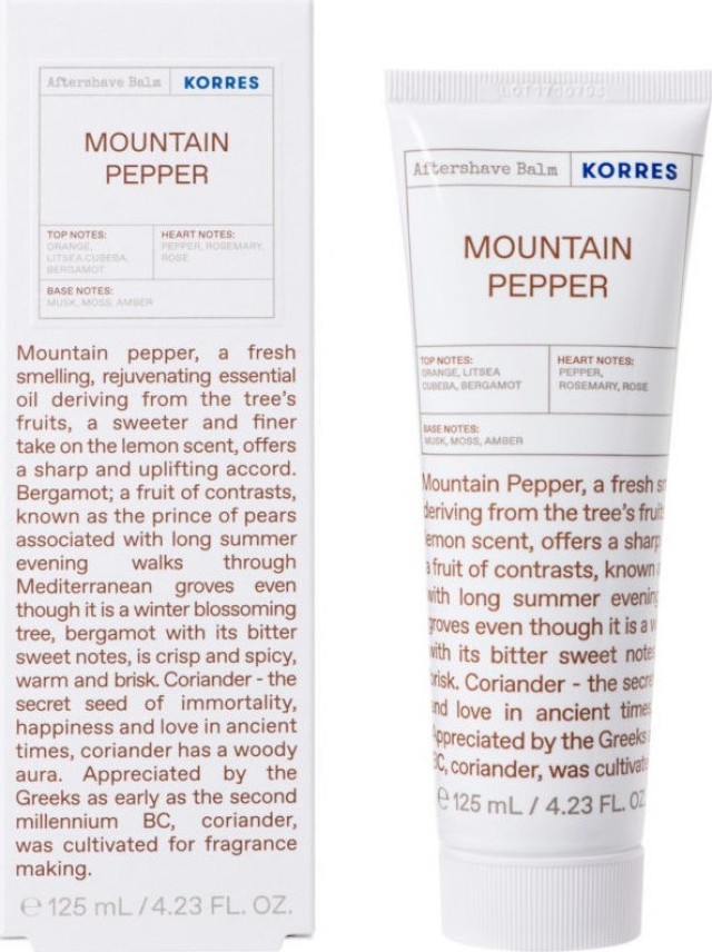 Korres Mountain Pepper Aftershave Balm Γαλάκτωμα για μετά το Ξύρισμα 125ml