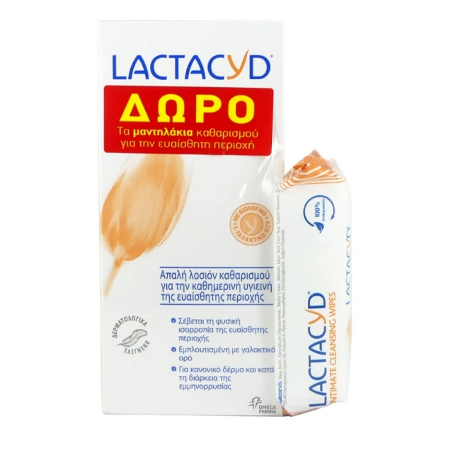 Lactacyd Intimate Classic Lotion 300ml + Δώρο Intimate Cleansing Wipes 15τμχ