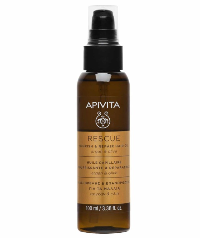 Apivita Rescue Oil Λάδι Θρέψης & Επανόρθωσης με Αργκάν & Ελιά 100ml