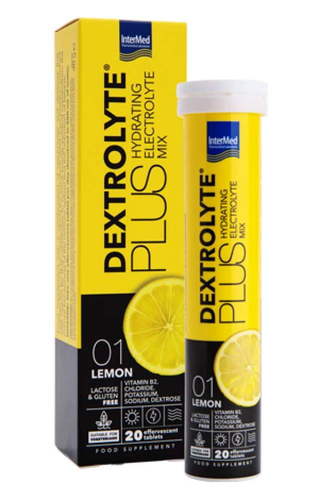 Dextrolyte Plus Ηλεκτρολύτες με Γεύση Λεμόνι 20 Αναβράζουσες Ταμπλέτες