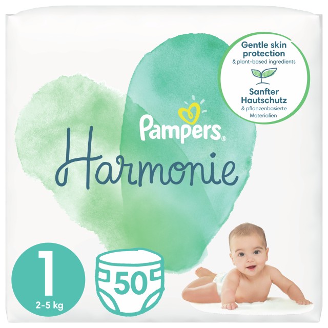 Pampers Harmonie Πάνες No1 2-5kg 50τμχ