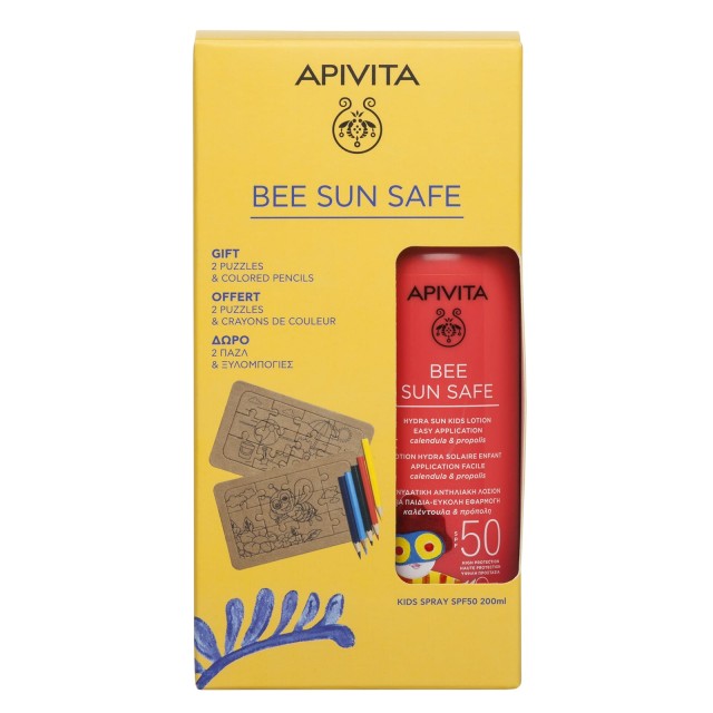 Apivita Bee Sun Safe Kids Spray SPF50 200ml +Δώρο Craft Puzzle