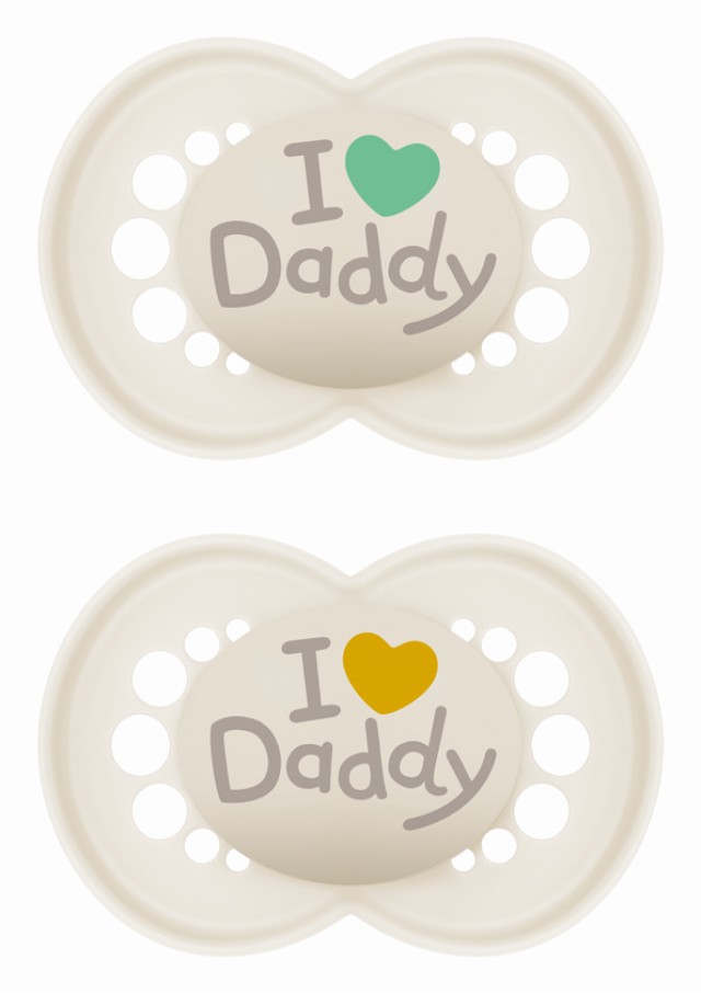 MAM Πιπίλα Original I Love Daddy Σιλικόνης 6-16 Μηνών Μπεζ