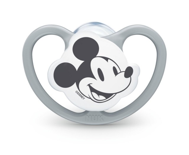 NUK Πιπίλα Σιλικόνης Space Mickey Γκρι 6-18m