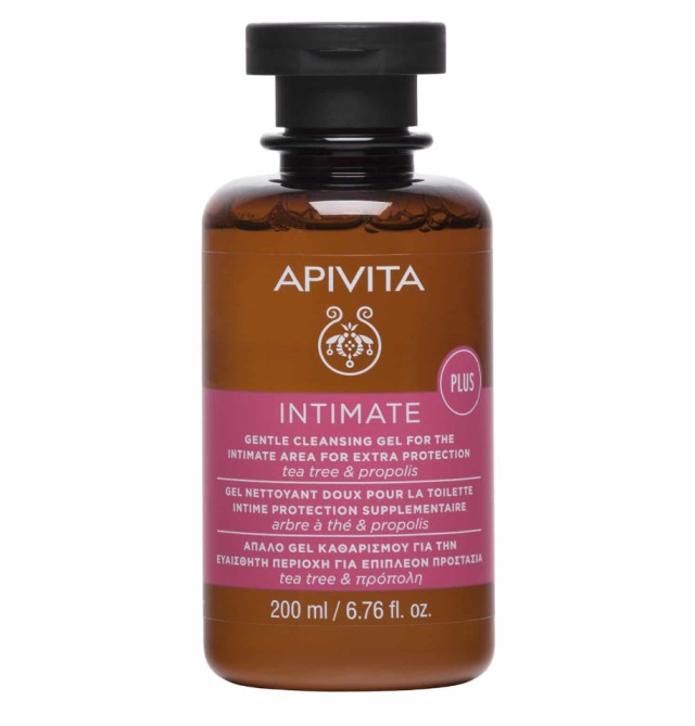 Apivita Intimate Plus Gel Καθαρισμού για την Ευαίσθητη Περιοχή με Tea Tree & Πρόπολη 200ML