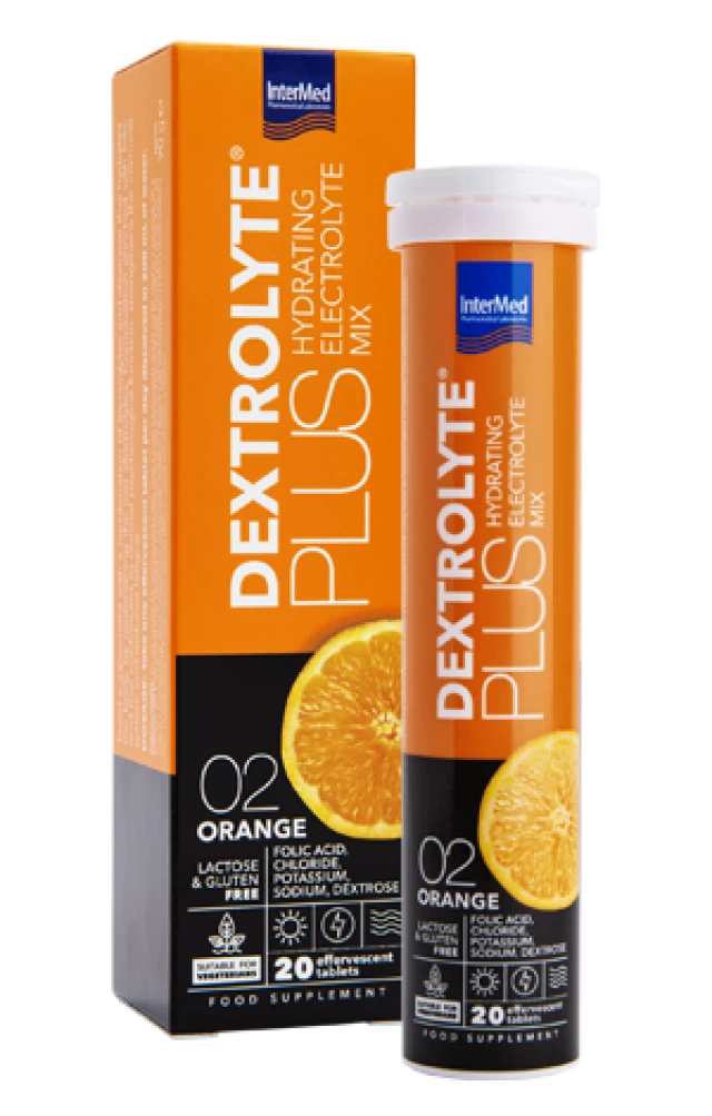 Dextrolyte Plus Ηλεκτρολύτες με Γεύση Πορτοκάλι 20 Αναβράζουσες Ταμπλέτες