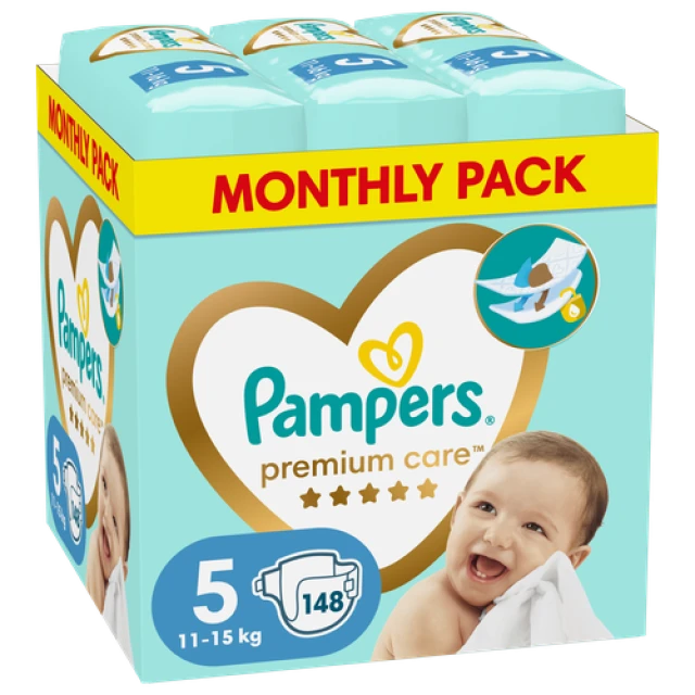 Pampers Premium Care No5 11-15kg Monthly Pack 148τμχ