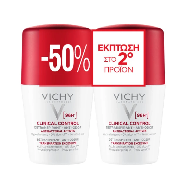 Vichy Deo Clinical Control Roll-On 96h -50% στο 2ο Προϊόν 2x50ml