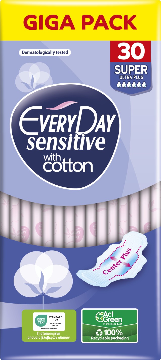 Every Day Σερβιέτες Sensitive Super Ultra Plus 30τμχ Giga Pack