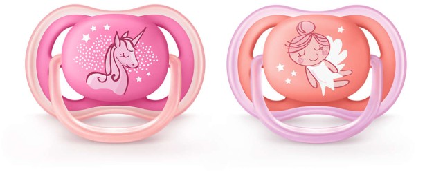 Philips Avent Πιπίλα Σιλικόνης Ultra Air 6-18m Ροζ-Πορτοκαλί