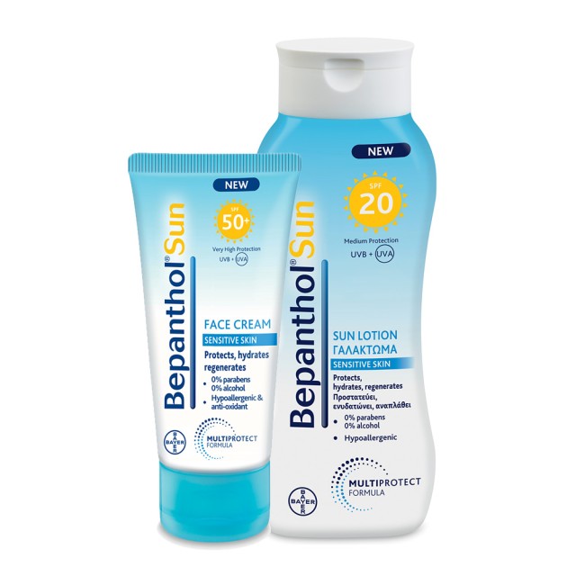 Bepanthol Sun Summer Pack Αντιηλιακή Κρέμα Προσώπου SPF50+ 50ml & Δώρο Αντιηλιακό Γαλάκτωμα SPF20 200ml