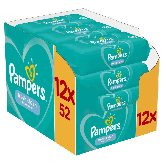 Pampers Fresh Clean Wipes Μωρομάντηλα 12x52τμχ