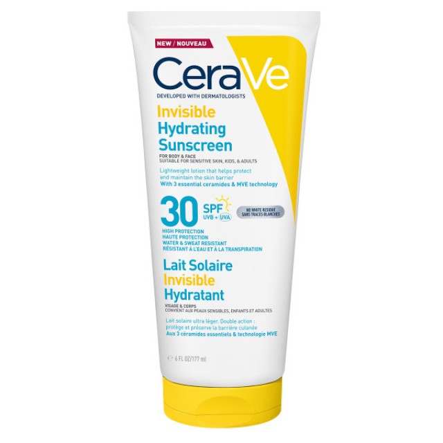 Cerave Invisible Hydrating SPF30​ Αντηλιακό για Πρόσωπο και Σώμα 177ml
