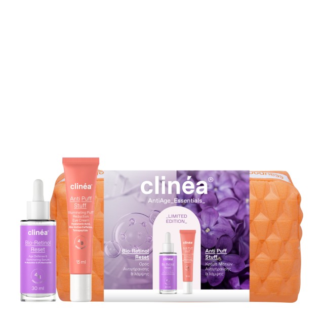 Clinea AntiAge Essentials Serum Bioretinol Reset 30ml & Κρέμα Ματιών Anti Puff Stuff 15ml Promo Pack