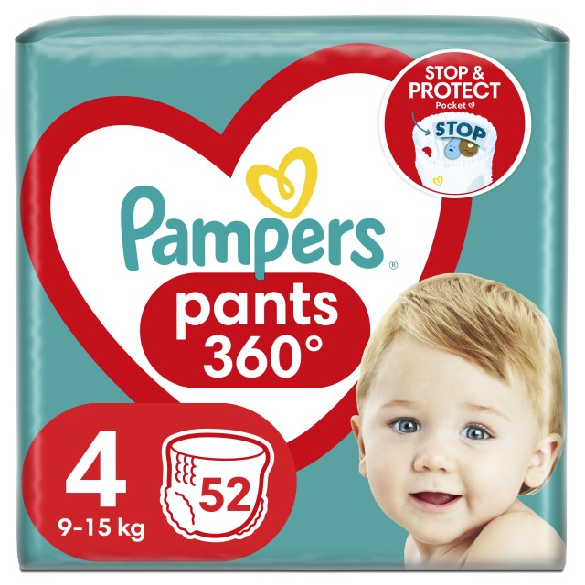 Pampers Pants No4 9-15kg Jumbo Pack 52τμχ