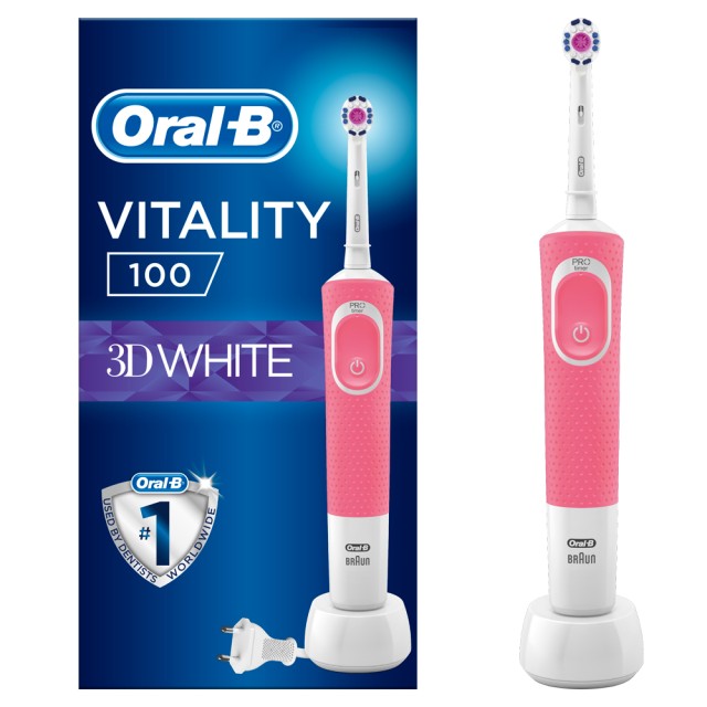 Oral-B Vitality 100 3D White Pink Ηλεκτρική Οδοντόβουρτσα 1τμχ