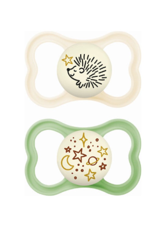 MAM Πιπίλα Supreme Night Σιλικόνης 6-16 Μηνών Μπεζ-Πράσινη