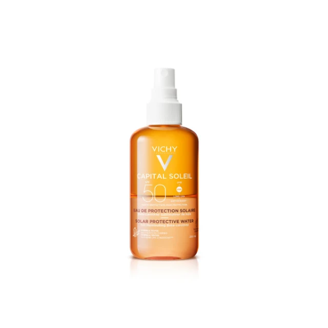 Vichy Capital Soleil Protective Water Bronzing SPF50 Αντηλιακό Νερό για Λαμπερό Μαύρισμα 200ml