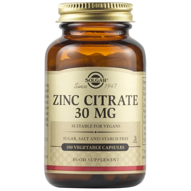 Solgar Zinc Citrate 30mg 100caps