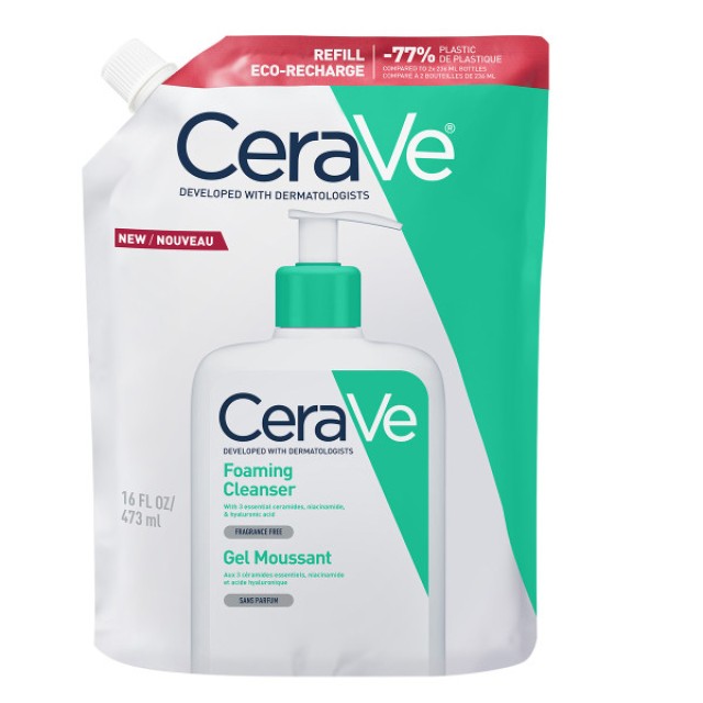 CeraVe Foaming Cleanser Refill Gel Καθαρισμού για Λιπαρή Επιδερμίδα 473ml