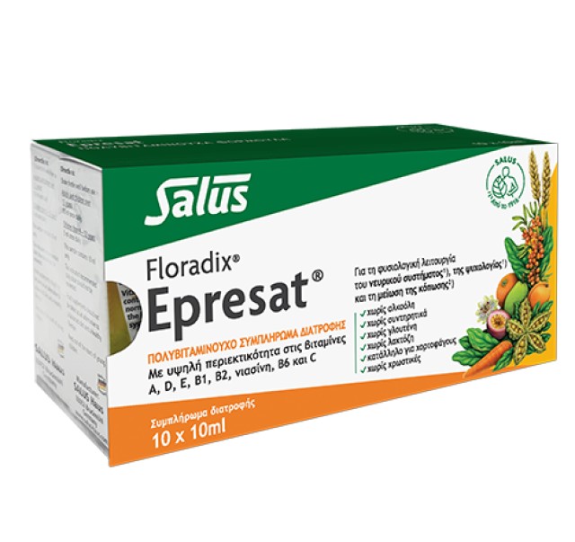 Power Health Floradix Epresat Πολυβιταμινούχο Συμπλήρωμα Διατροφής 10x10amps