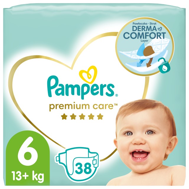 Pampers Premium Care Πάνες No.6 (13+kg) 38τμχ