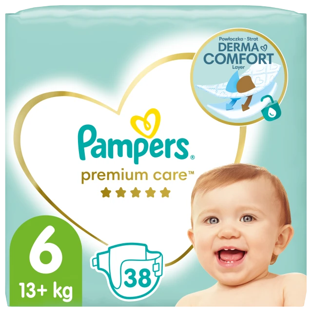 Pampers Premium Care Πάνες No.6 (13+kg) 38τμχ