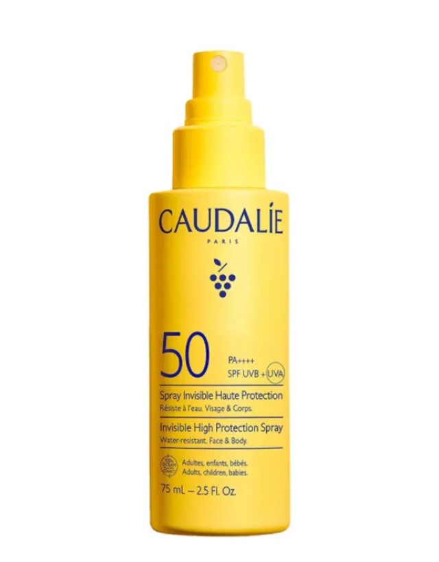 Caudalie Vinosun Invisible High Protection Spray Αντηλιακό για Πρόσωπο & Σώμα SPF50 75ml