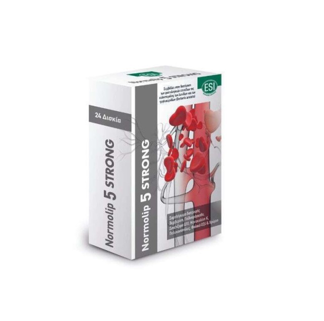 Esi Normolip 5 Strong Συμπλήρωμα Διατροφής κατά της Χοληστερίνης 24 Δισκία
