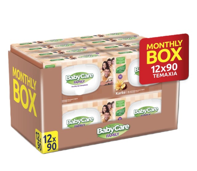 Babycare Μωρομάντηλα Family Karite 12x90τμχ Monthly Pack