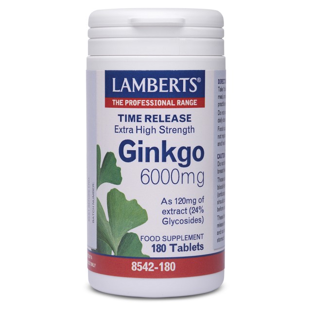 LAMBERTS GINKGO BILOBA EXTRACT 6000MG 180TABS