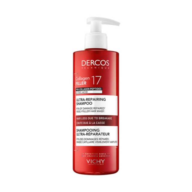 Vichy Dercos Collagen Filler 17 Shampoo κατά της Τριχόπτωσης και της Θραύσης 400ml