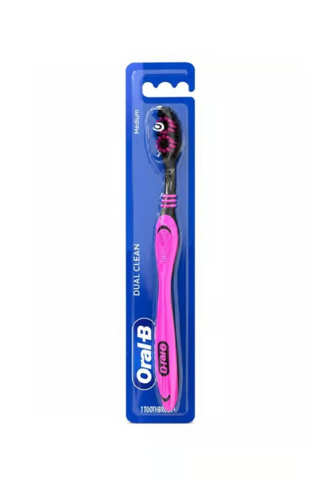 Oral B Οδοντόβουρτσα Dual Clean Medium Ροζ