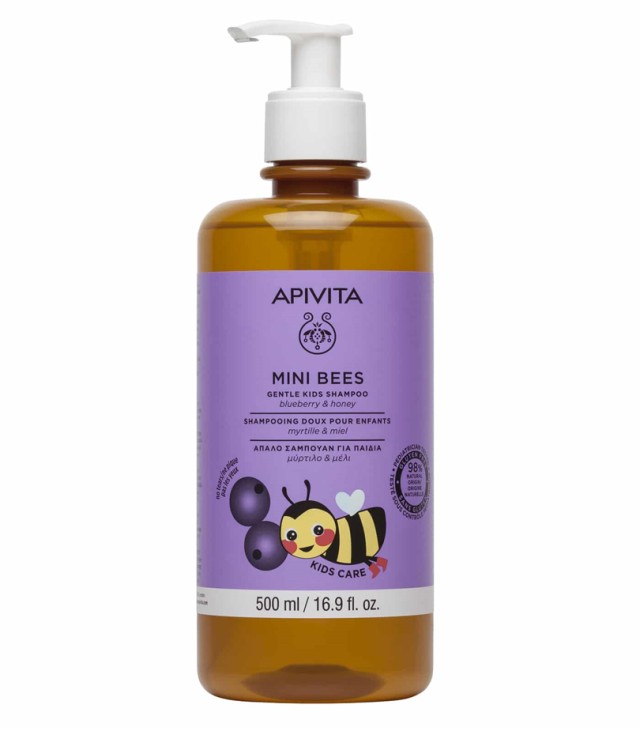 Apivita Mini Bees Απαλό Σαμπουάν για Παιδιά με Μύρτιλο & Μέλι 500ml