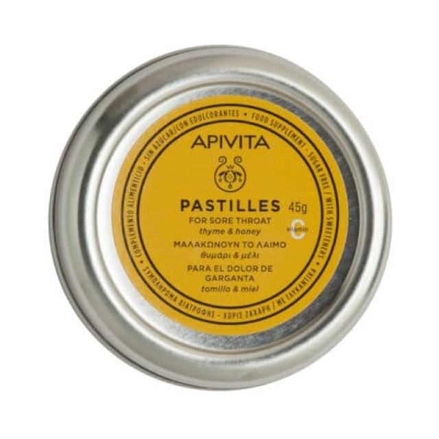 Apivita Pastilles Παστίλιες για Πονεμένο Λαιμό με Μέλι & Θυμάρι 45gr