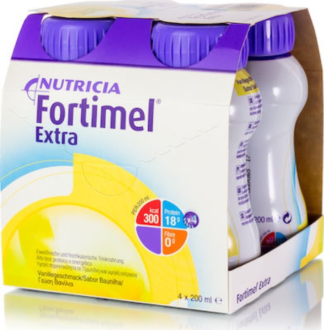 Nutricia Fortimel Extra με Γεύση Βανίλια 4x200ml