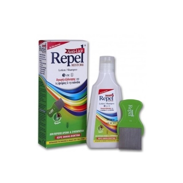 Unipharma Repel Anti-Lice Restore Αντιφθειρικό Σαμπουάν & Λοσιόν 200ml